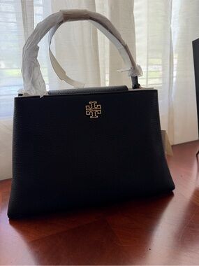 Tory Burch Britten Black Leather Satchel